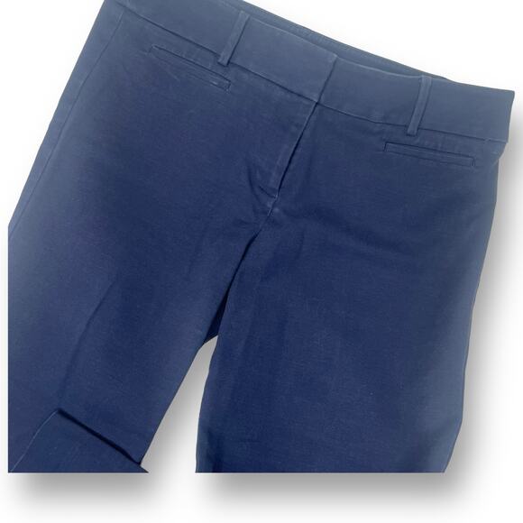 Loft Marisa Riviera Navy Flat Front Vintage Inspired Tapered Ankle Pants Size 6 - Picture 2 of 9